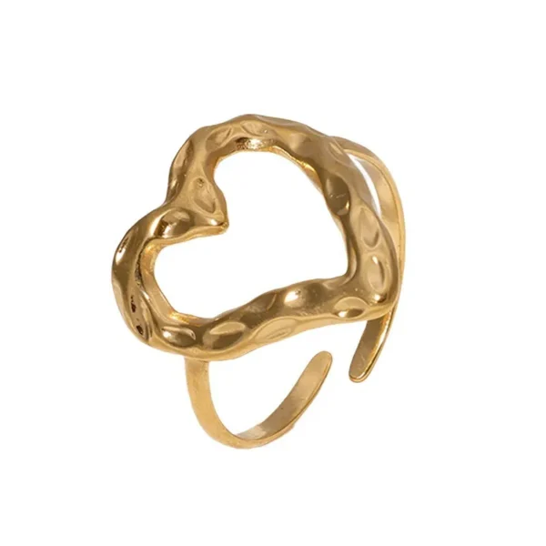Retro Love Adjustable Stainless Steel Ring - Image 3